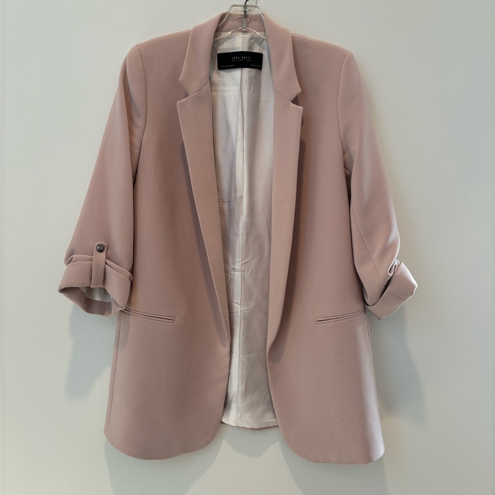 Zara Nude Pink Long Blazer